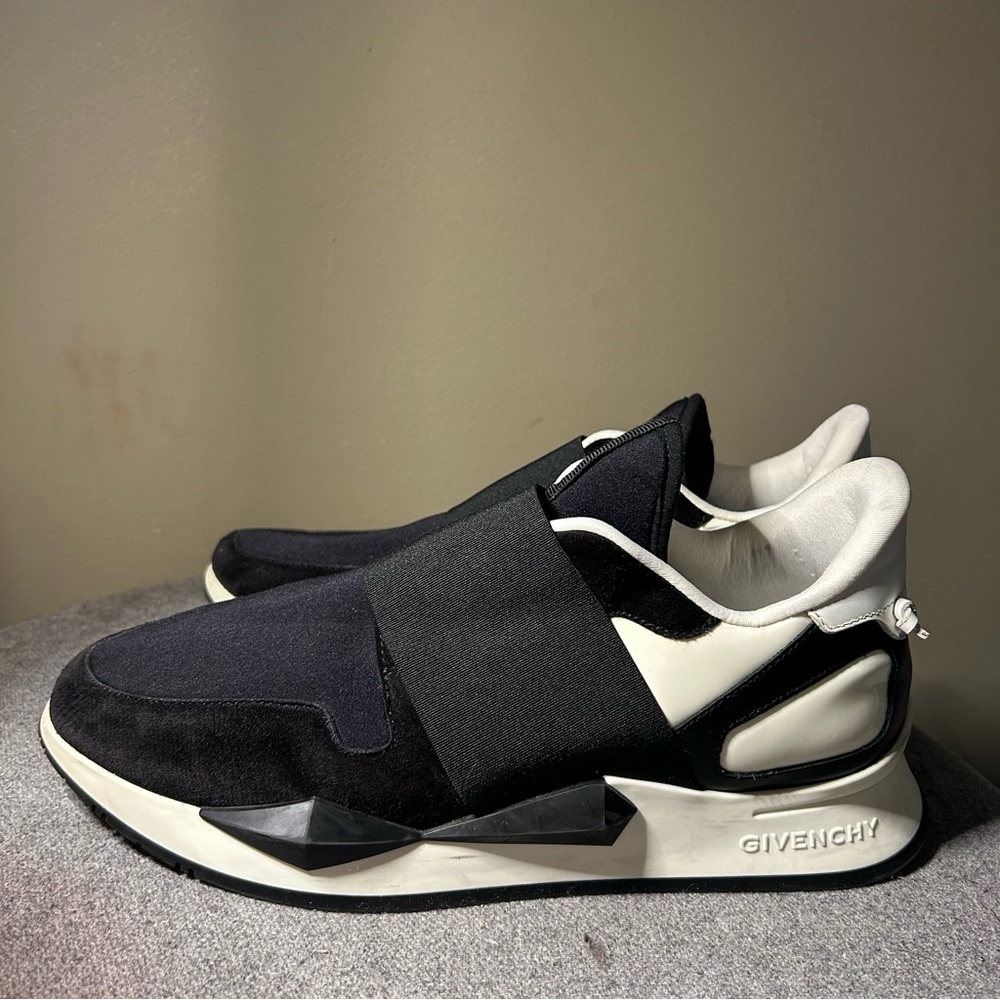 Givenchy Black Neoprene and Suede Runner Elastic Sneakers